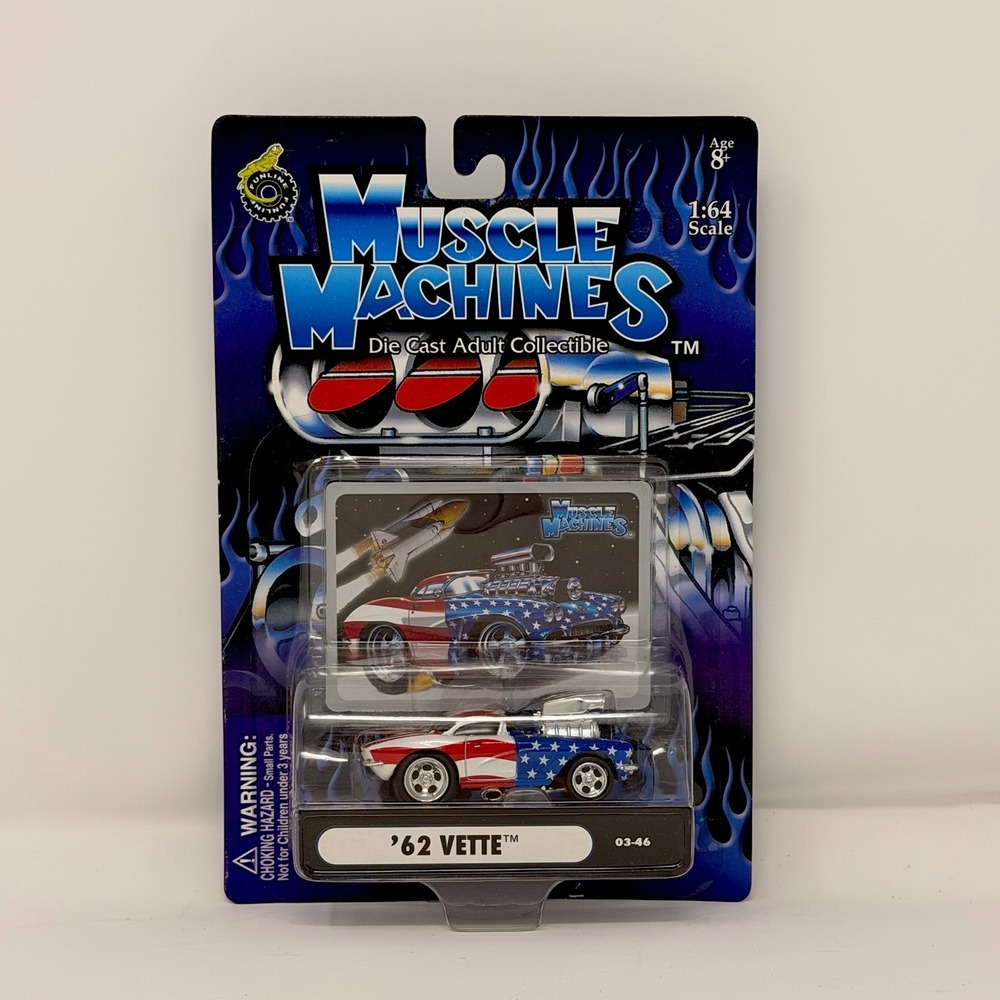 Muscle Machines - Stars & Stripes - 1962 Corvette Vette - 1:64 Diecast